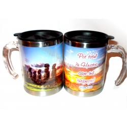 Cana cu capac metal+plastic, Pot totul in Hristos...